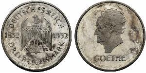 3 Mark República de Weimar (1918-1933) Plata 
