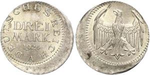 3 Mark República de Weimar (1918-1933) Plata 