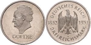 3 Mark República de Weimar (1918-1933) Plata 