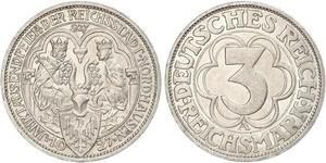 3 Mark República de Weimar (1918-1933) Plata 