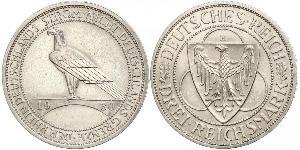 3 Mark República de Weimar (1918-1933) Plata 