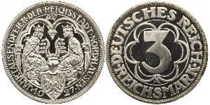 3 Mark República de Weimar (1918-1933) Plata 