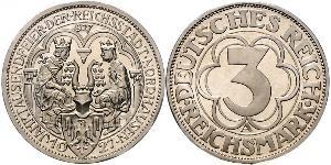 3 Mark República de Weimar (1918-1933) Plata 