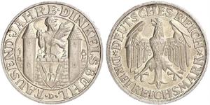 3 Mark República de Weimar (1918-1933) Plata 