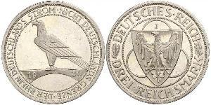 3 Mark República de Weimar (1918-1933) Plata 