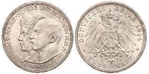 3 Mark Anhalt-Dessau (1603 -1863) Silber Friedrich II. (Anhalt)(1856 – 1918)