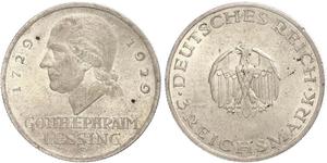 3 Mark Deutsches Kaiserreich (1871-1918) Silber Gotthold Ephraim Lessing