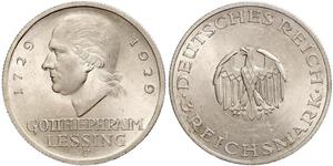 3 Mark Deutsches Kaiserreich (1871-1918) Silber Gotthold Ephraim Lessing