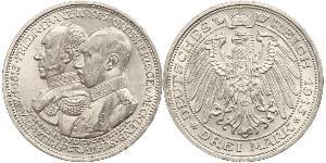 3 Mark Deutsches Kaiserreich (1871-1918) Silber Frederick Francis IV, Grand Duke of Mecklenburg (1882 - 1945)