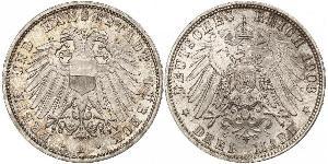 3 Mark Free City of Lübeck Silber 