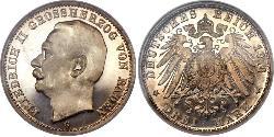 3 Mark Grand Duchy of Baden (1806-1918) Silber Friedrich II. (Baden, Großherzog) (1857 - 1928)