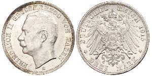 3 Mark Grand Duchy of Baden (1806-1918) Silber Friedrich II. (Baden, Großherzog) (1857 - 1928)