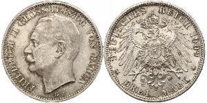 3 Mark Grand Duchy of Baden (1806-1918) Silber Friedrich II. (Baden, Großherzog) (1857 - 1928)