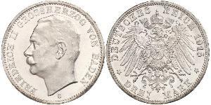 3 Mark Grand Duchy of Baden (1806-1918) Silber Friedrich II. (Baden, Großherzog) (1857 - 1928)