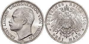3 Mark Großherzogtum Hessen (1806 - 1918) Silber Ernst Ludwig (Hessen-Darmstadt, Großherzog) (1868 - 1937)