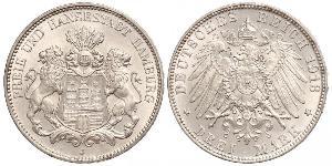 3 Mark Hamburg / States of Germany Silber 