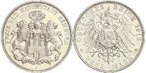 3 Mark Hamburg / States of Germany Silber 