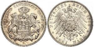3 Mark Hamburg / States of Germany Silber 