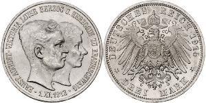 3 Mark Herzogtum Braunschweig (1815 - 1918) Silber Ernst August (Braunschweig) (1887 - 1953)