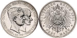 3 Mark Herzogtum Braunschweig (1815 - 1918) Silber Ernst August (Braunschweig) (1887 - 1953)