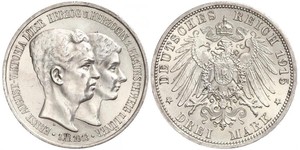 3 Mark Herzogtum Braunschweig (1815 - 1918) Silber Ernst August (Braunschweig) (1887 - 1953)