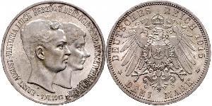 3 Mark Herzogtum Braunschweig (1815 - 1918) Silber Ernst August (Braunschweig) (1887 - 1953)