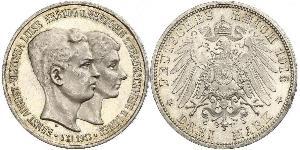 3 Mark Herzogtum Braunschweig (1815 - 1918) Silber Ernst August (Braunschweig) (1887 - 1953)