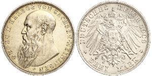 3 Mark Herzogtum Sachsen-Meiningen (1680 - 1918) Silber Georg II. (Sachsen-Meiningen)