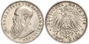 3 Mark Herzogtum Sachsen-Meiningen (1680 - 1918) Silber Georg II. (Sachsen-Meiningen)