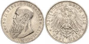 3 Mark Herzogtum Sachsen-Meiningen (1680 - 1918) Silber Georg II. (Sachsen-Meiningen)