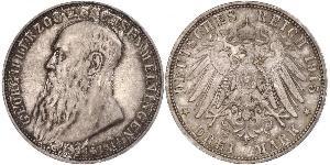3 Mark Herzogtum Sachsen-Meiningen (1680 - 1918) Silber Georg II. (Sachsen-Meiningen)