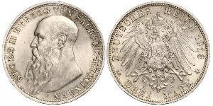 3 Mark Herzogtum Sachsen-Meiningen (1680 - 1918) Silber Georg II. (Sachsen-Meiningen)