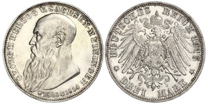 3 Mark Herzogtum Sachsen-Meiningen (1680 - 1918) Silber Georg II. (Sachsen-Meiningen)