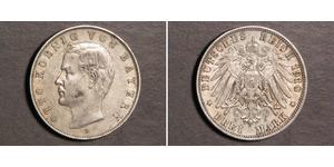 3 Mark Königreich Bayern (1806 - 1918) Silber Otto (Bayern)(1848 – 1916)
