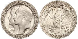 3 Mark Königreich Preußen (1701-1918) Silber Wilhelm II, German Emperor (1859-1941)