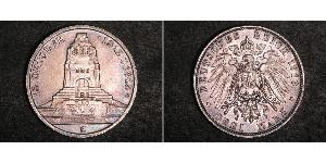 3 Mark Königreich Sachsen (1806 - 1918) Silber 