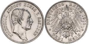 3 Mark Königreich Sachsen (1806 - 1918) Silber Friedrich August III. (Sachsen) (1865-1932)