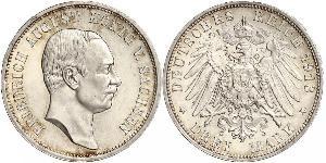 3 Mark Königreich Sachsen (1806 - 1918) Silber Friedrich August III. (Sachsen) (1865-1932)