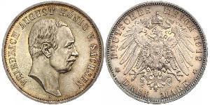 3 Mark Königreich Sachsen (1806 - 1918) Silber Friedrich August III. (Sachsen) (1865-1932)