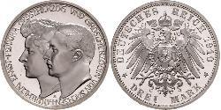 3 Mark Sachsen-Weimar-Eisenach (1809 - 1918) Silber Wilhelm Ernst (Sachsen-Weimar-Eisenach)