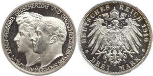 3 Mark Sachsen-Weimar-Eisenach (1809 - 1918) Silber Wilhelm Ernst (Sachsen-Weimar-Eisenach)