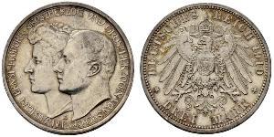 3 Mark Sachsen-Weimar-Eisenach (1809 - 1918) Silber Wilhelm Ernst (Sachsen-Weimar-Eisenach)