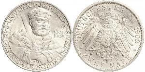 3 Mark Sachsen-Weimar-Eisenach (1809 - 1918) Silber 