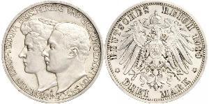 3 Mark Sachsen-Weimar-Eisenach (1809 - 1918) Silber Wilhelm Ernst (Sachsen-Weimar-Eisenach)