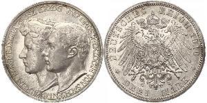 3 Mark Sachsen-Weimar-Eisenach (1809 - 1918) Silber Wilhelm Ernst (Sachsen-Weimar-Eisenach)