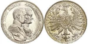 3 Mark Sachsen-Weimar-Eisenach (1809 - 1918) Silber Wilhelm Ernst (Sachsen-Weimar-Eisenach)