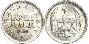 3 Mark Weimarer Republik (1918-1933) Silber 
