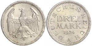 3 Mark Weimarer Republik (1918-1933) Silber 