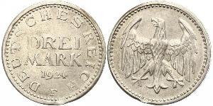 3 Mark Weimarer Republik (1918-1933) Silber 