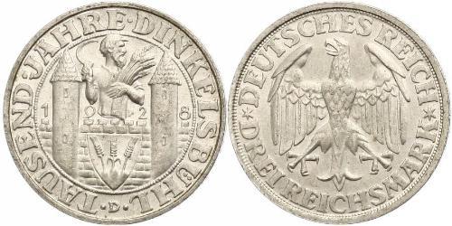 3 Mark Weimarer Republik (1918-1933) Silber 
